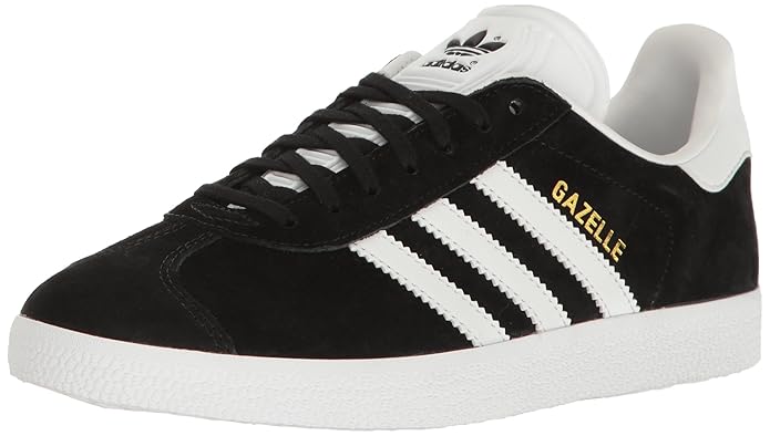 adidas Originals Women's Shoes | Gazelle Sneakers, Black/White/Metallic Gold, (7.5 M US)