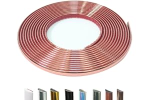 JSIWOTH 9.8 Ft Peel and Stick Trim, Waterproof Molding Trim for Walls, Edges, Borders, Window Frames, Backsplash Tiles, Flexible and Self Adhesive Trim Rose Gold
