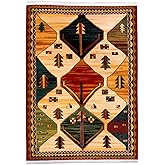 BILAL Tribal, Area Rug, Low Pile Synthetic Fiber, Stain Resistant, Modern Style, Non-Slip Rubber Backing, Indoor Outdoor (8X1