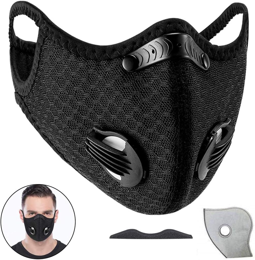 OWSEN Dustproof Anti Dust Face Fabric Mouth Fabric with 15 Extra Carbon 99% Filters 2 Valves for Soldering | Face Fabric | Cap | Hat | Bike | Ski | Hard Hat Helmets | Multifunctional Mouth Fabric