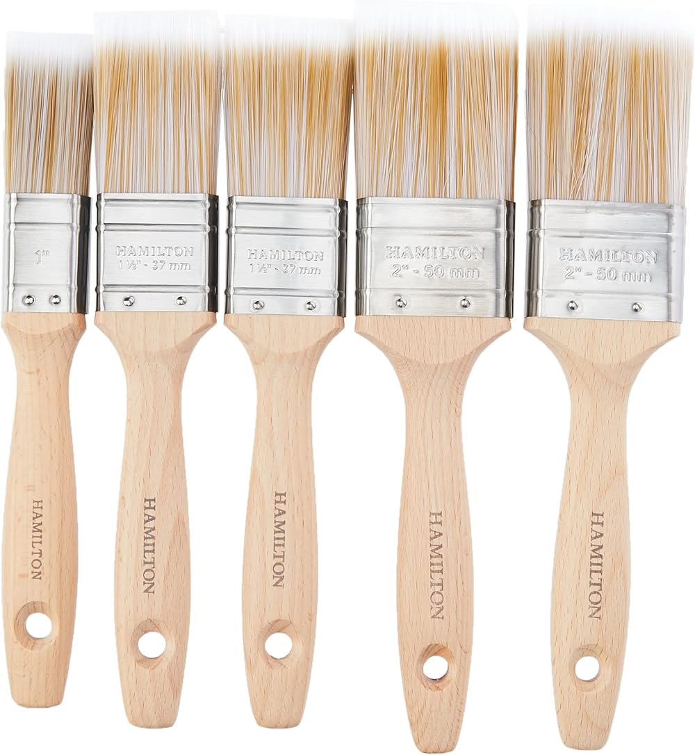 Hamilton Prestige Pure Synthetic Paint Brushes 5 Box Set 1 1.5 2 Inches