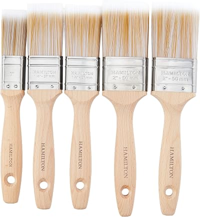 Hamilton Prestige Pure Synthetic Paint Brushes 5 Box Set 1 1.5 2 Inches