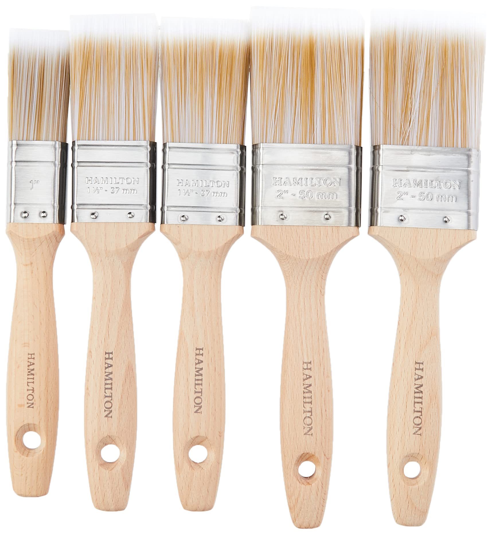 Hamilton Prestige Pure Synthetic Paint Brushes | 5 Box Set | Vapour Box Compatible | 1", 1.5", 2"