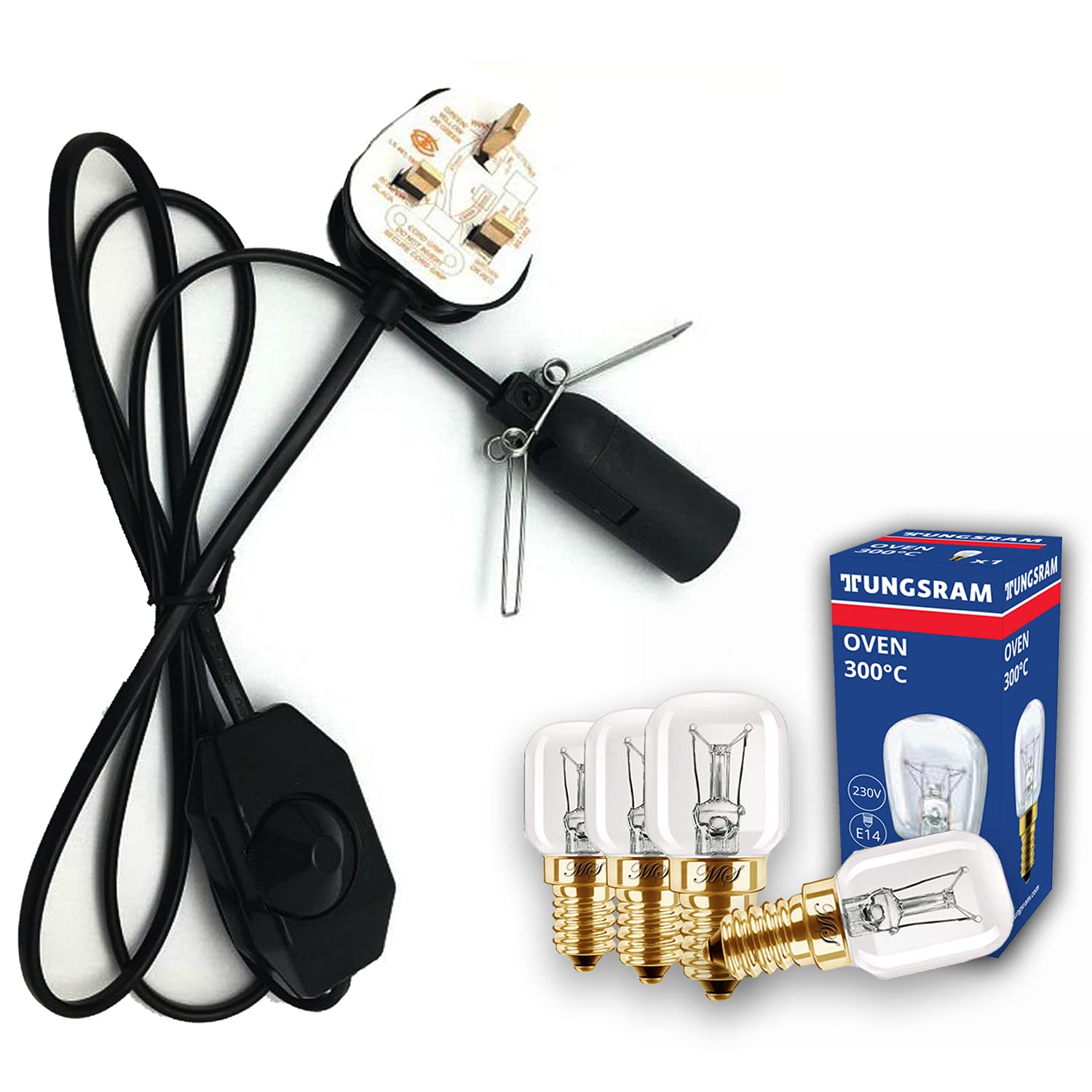 Himalayan Salt Lamp Replacement Electric Dimmer Cable with 4 Bulbs by Magic Salt