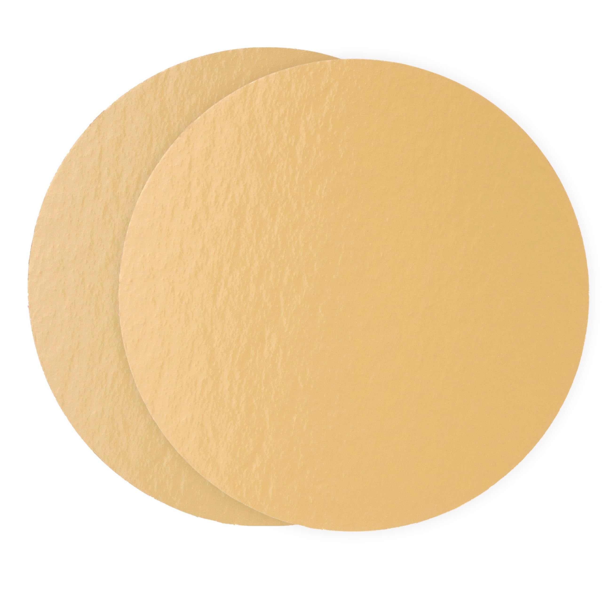 Cake Boards 12" (30cm) - Decorative Round Cardboard Pastry Base - 0,6 mm Thick - Double Sided Gold and Dark Gold - 10 Pack