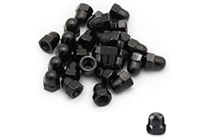 SCXCLY 50pcs Acorn Cap Nuts, M5 Thread Dia Acorn Cap Nut, 304 Stainless Steel (Black)