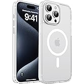 zapica Magnetic for iPhone 15 Pro Max Case, [Compatible with MagSafe] [Military Grade Drop Protection] Translucent Matte Shockproof Anti-Scratch Phone Case, White