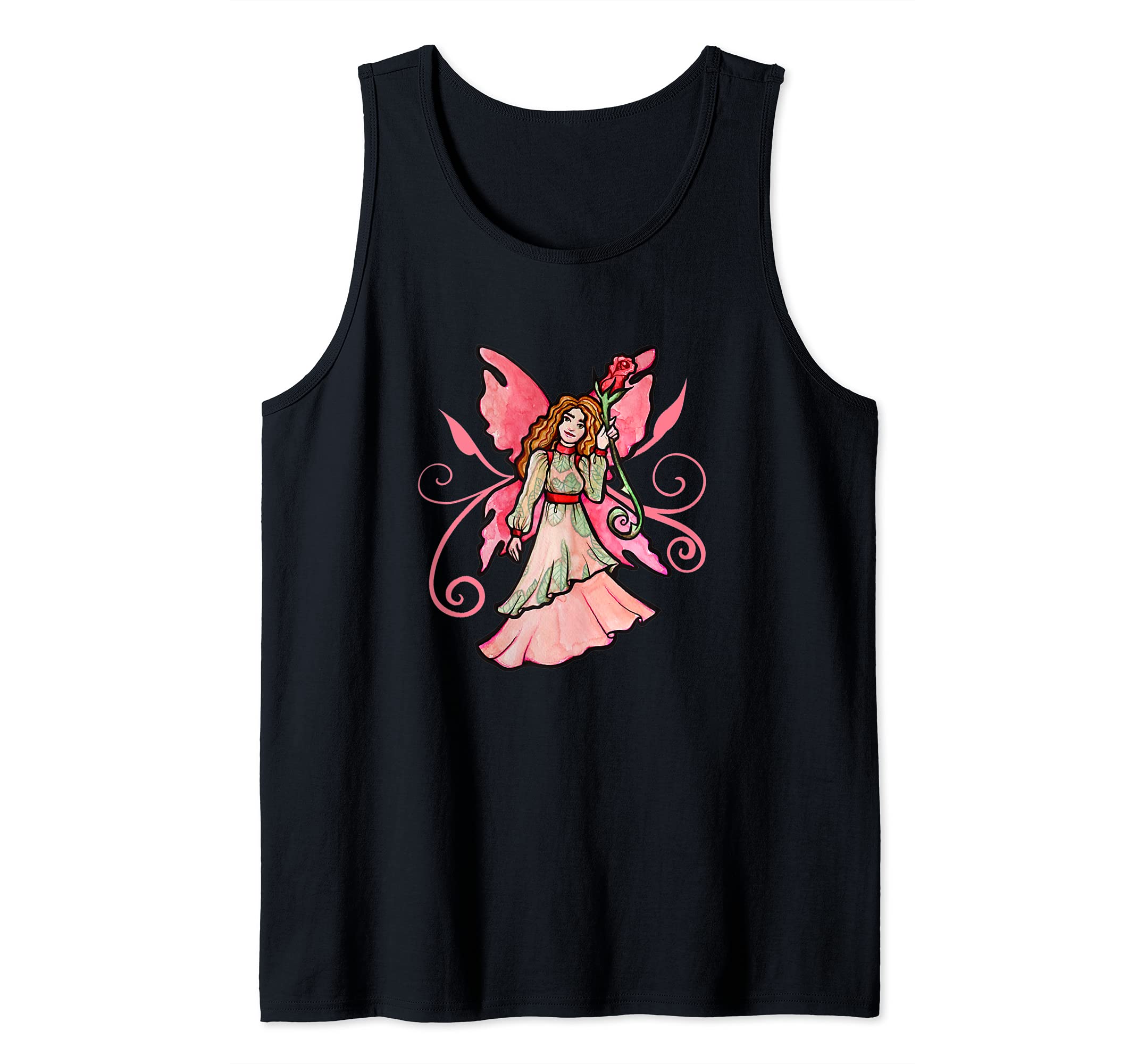 Cute Pink Fairy Garden Art Faerie Gardeners Tank Top