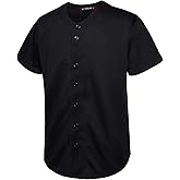 EALER BJ80 Series Mens Baseball Jersey Button Down Shirts Short Sleeve Hipster Hip Hop Sports Uniforms