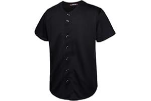 EALER BJ80 Series Mens Baseball Jersey Button Down Shirts Short Sleeve Hipster Hip Hop Sports Uniforms