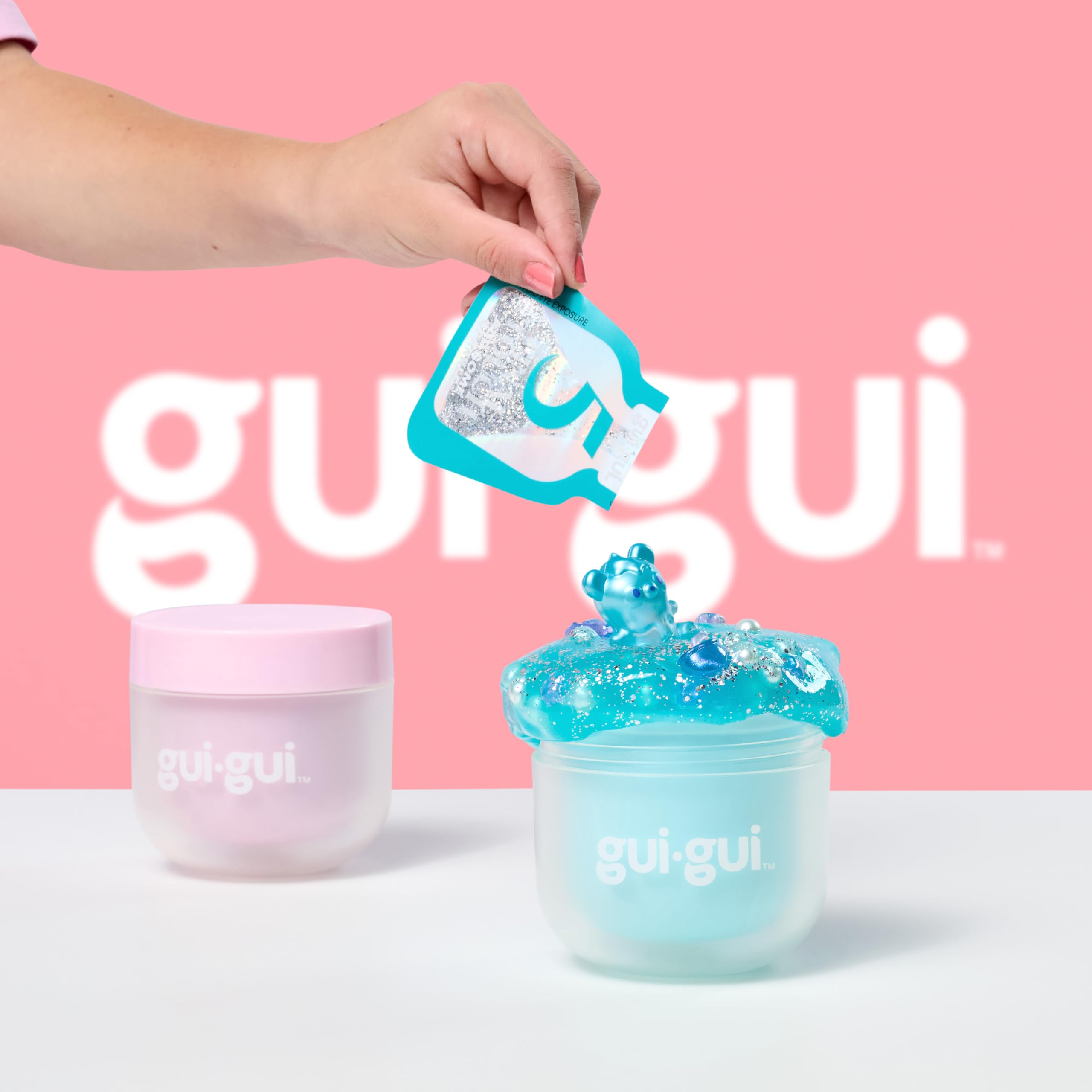 Gui Gui Slime Kit - Scented Shimmer Deluxe Duo Pack with 2 Iridescent Slimes, 5 Step DIY Process to Customize Your Ultimate Slime Glow-Up, Resealable and Reusable Container, ASMR Experience