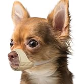 Mayerzon Fabric Dog Muzzle for Short Snout Small Dogs Chihuahuas Anti-Bite | Fits Shih Tzu Pomeranian Yorkshire Brachycephalic Dog, Grooming Vet Visits Walking Use, Prevent Chewing, Soft | Khaki, XXS