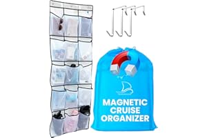Nordmoose Cruise Ship Magnetic Door Organizer, Over The Door Organizer For Cruise Ships, Magnetic Shoe Rack - 3 Strong Anti-Scratch Magnets - Large Durable Pockets To Store Cruise Essentials 2025