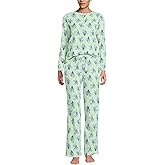 Lands' End Women's Knit 2 Piece Pajama Set - Long Sleeve Top and Pants