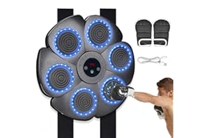 LEWITOOLS 2025 New Smart Music Boxing Machine Interactive Punching Trainer with Boxing Gloves Reaction Training with Fun for Adults Kids Seniors Hand-Eye Coordination Unisex Wall Mounted