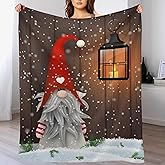 Christmas Gnome Blanket Soft Warm Throw Blanket for Couch Lightweight Cozy Bed Blankets & Throws for Living Room Decor Gifts for Kids Adults 50"x40"