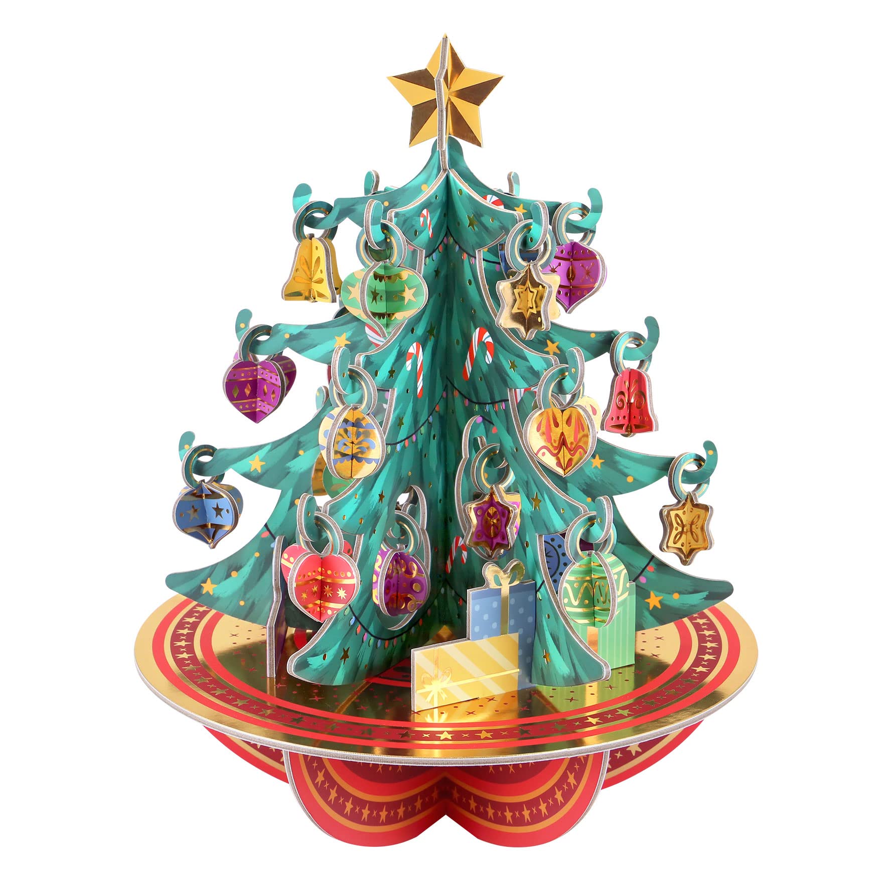 SANTORO Advent Christmas Countdown Calendar, 3D Pop Up - Advent Tree - 25 Different Pieces For Each Day - Xmas Countdown Gift For Kids, Adults | 3D Freestanding Advent Calendar