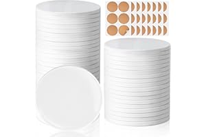 48 Pieces Sublimation Coasters, GOH DODD Glossy Ceramic Tiles Glazed Blanks with Cork for DIY Alcohol Ink Heat Transfer Painting Housewarming Gifts Wedding Arts Crafts School Education, Round, 4 Inch