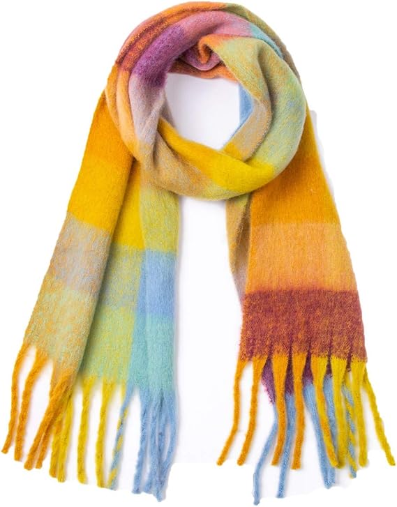 Amazon ストール カシミヤ マフラー レディース マルチカラー スカーフ チック柄 マフラータオル 暖かい ショール 人気 プレゼント ふわふわ 柔らかい おしゃれ ファッション 秋冬 人気 男女兼用 ゴーディ ファッション小物 B マフラー 通販