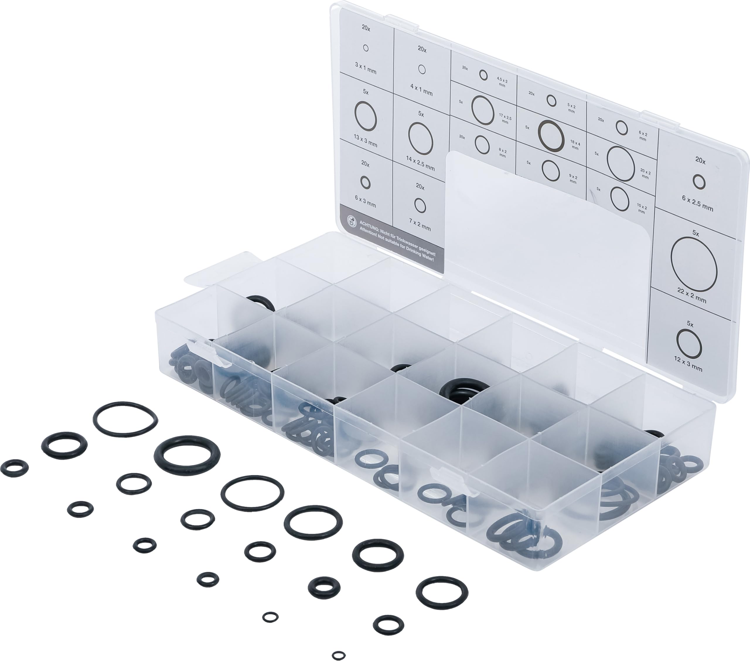 BGS 8044 | O-Ring Assortment | Ø 3 - 22 mm | 225 pcs.