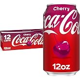 Coca-Cola Cherry Soda Soft Drink Cans, 12 fl oz, 12 Pack | Carbonated drink with cherry cola flavor