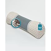 Edomi Buckwheat Cervical Pillow for Sleeping, Adjustable Roll Pillow for Neck Relief with Washable Pillowcase, Round Cylinder Bolster for Firm Support, 16x4 inch (Khaki)