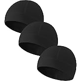 Hovyjumz 3 Pieces Lightweight Skull Cap for Men Women Breathable Helmet Liner Cooling Hat Soft Running Cycling Beanie Hats