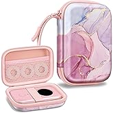 FINTIE Label Maker Case Compatible with Phomemo D30 D35, NELKO P21, SUPVAN E10, NIIMBOT D11 D110, JADENS D110, ORGSTA S001 - Portable Shockproof Hard Shell Label Printer Carrying Cover, Dreamy Marble
