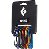 Black Diamond MiniWire Rackpack, Ultralight Wiregate Carabiners, 6 Pack | hot-forged construction, keylock nose for snag-free clipping, for belays, anchors, rappels, gym, sport, and trad climbing