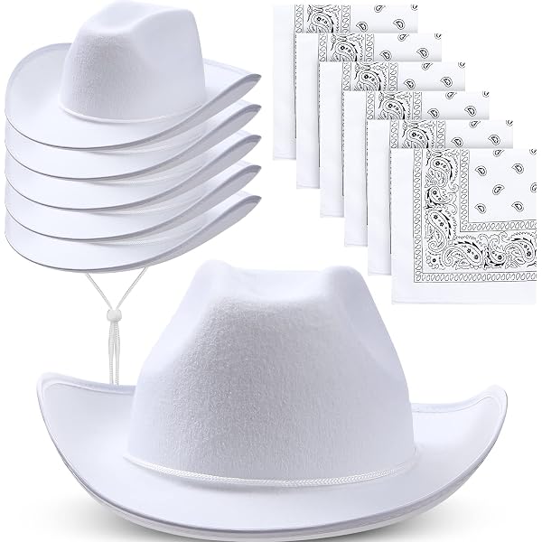 8362 4 Pack Cowboy Hat Felt White Studded Western Rodeo Texan Cowboy Cowgirl SGBETTER 4 Pack Cowboy Hat Felt Studded Western Rodeo Texan  main image 2