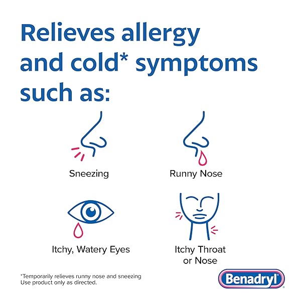 BENADRYL LIQUI-GELS ALLERGY MEDICINE, DYE-FREE LIQUID GEL CAPSULES WITH 25 MG OF DIPHENHYDRAMINE HCL ANTIHISTAMINE FOR RELIEF OF ALLERGY & COLD SYMPTOMS LIKE RUNNY NOSE & SNEEZING, 24 CT