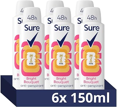 Sure Women Bright Bouquet Deodorant Body Spray 150ml Pack of 6 - Strawberry