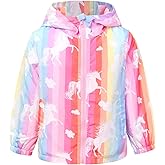 Jxstar Toddler Girls Rain Jackets Little Kids Waterproof Hoodie Raincoats Windbreakers, 12 Month-5 Years