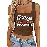 Western Cowgirl Tank Tops Women Country Music Crop Top Sleeveless Cowboy Graphic Cami Shirt
