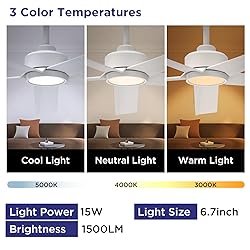 ocioc 2 Pack 52 inch Ceiling Fans with Lights and