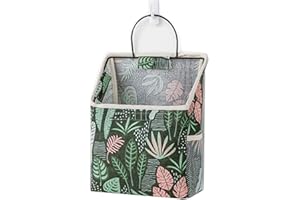 Fantasyon Wall Hanging Storage Bag, Waterproof Over The Door Closet Organizer Hanging Pocket Organizer for Bedroom, Bathroom, Linen Cotton (Printing)