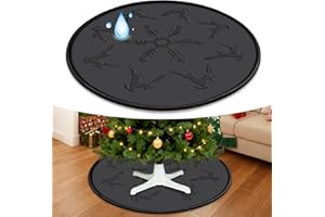 OYRLIZE Silicone Christmas Tree Mat, Waterproof Christmas Tree Floor Protector Heavy Duty Christmas Tree Stand Mat Xmas Floor Protective Pad Saver with Reinforced Lip Under Tree Catch Needles,Spills,Sap