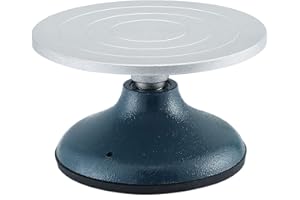 MYFULLY 7'' Diameter Sculpting Pottery Wheel | Heavy Duty Cast Iron Metal Pottery Decorating Banding Wheel with Non-Skid Rubber Boot & Ball Bearings (7" Diameter)