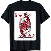 Queen of Hearts Wine Lover Valentine Funny Playing Cards T-Shirt