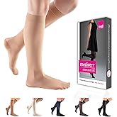 mediven sheer & soft for Women, 30-40 mmHg Calf High Closed Toe Compression Stockings, Natural, II-Standard