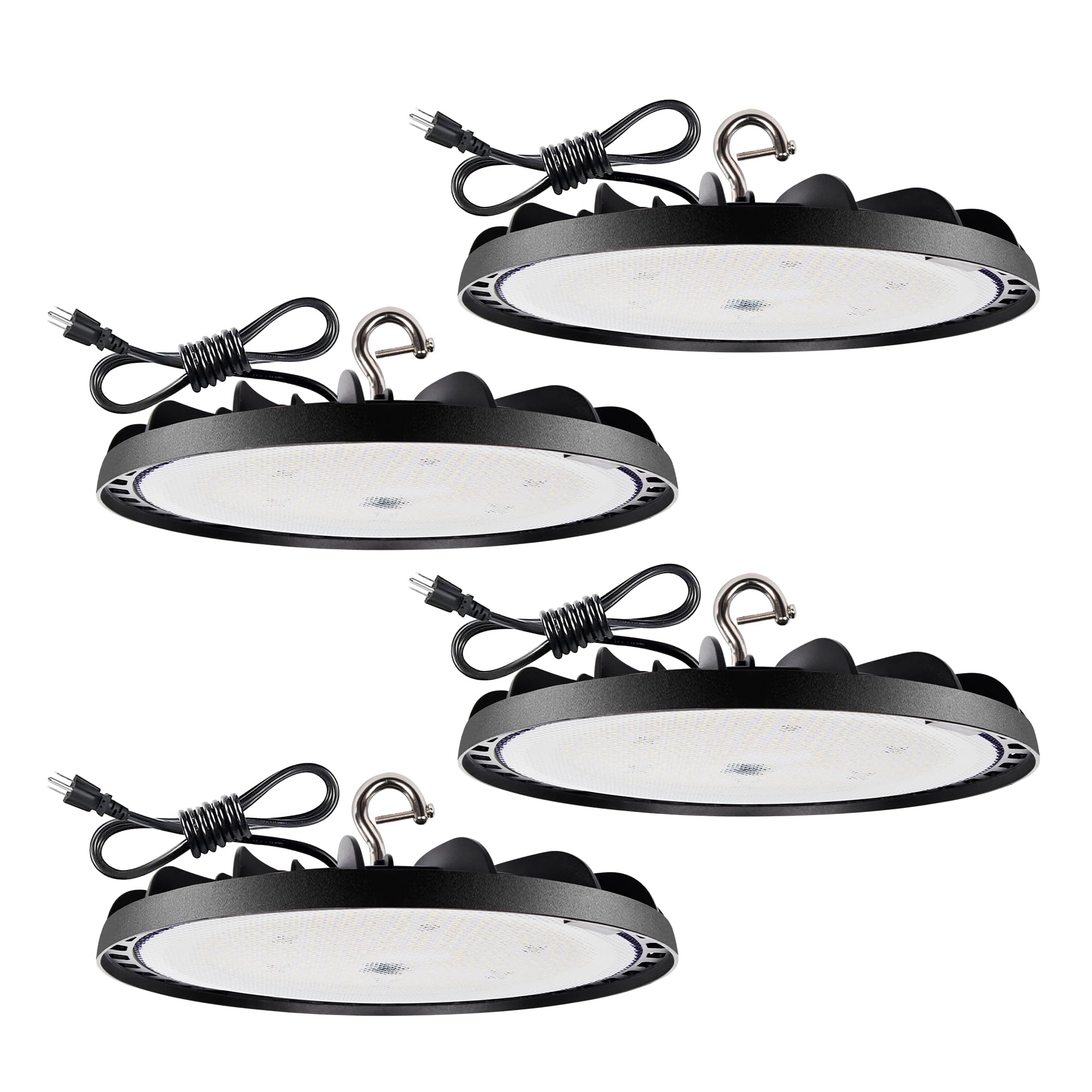 Photo 1 of LED High Bay Light, 150W 5000K 20250lm UFO LED High Bay Light Fixture [450W MH/HPS Equiv.] 100-277V, IP65 Commercial Warehouse Area for Wet Location, 4 Pack