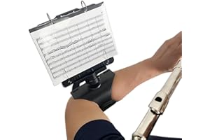 MusBoard Flute Lyre FP10, Adjustable Marching Band Lyre for Flute & Piccolo with Flip Folder, Includes 10 Refill Sleeves