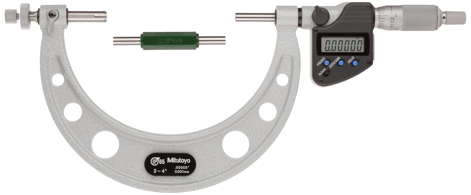 Mitutoyo LCD Gear Tooth Micrometer, Ratchet Stop, Inch/Metric Outside