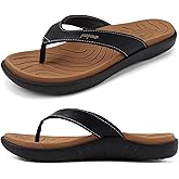 jiajiale Womens Fashion Orthotic Flip Flops Ladies Slip On Lightweight Comfortable Thick Cushion Yoga Mat Thong Sandals With Plantar Fasciitis Arch Support