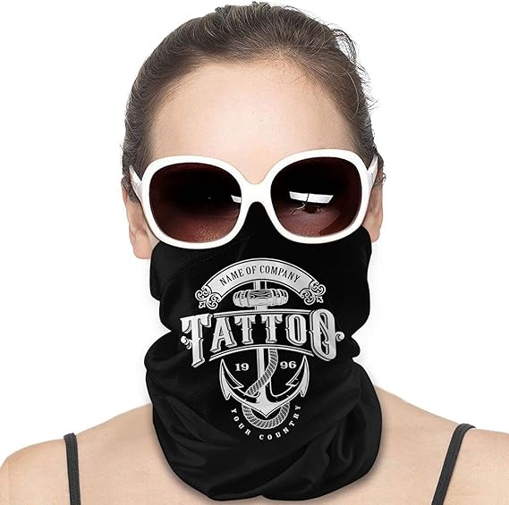 Unique Cool Neck Gaiter Mask for Adult Anchors with Lettering Full Face Covering Balaclava Black