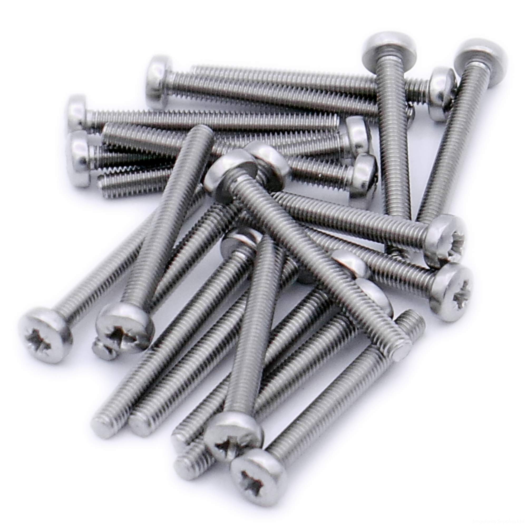 M3 (3mm x 14mm) Pozi Pan Machine Screw (Bolt) - Stainless Steel (A2) (Pack of 20)