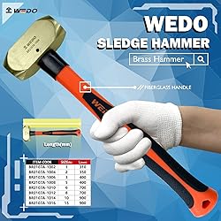 WEDO Brass Sledge Hammer 15lb, Club Hammer with