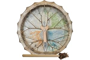 Shaman Drum With Stick - Mother Earth/Sounds From Nature, Sound Healing Adult Reflection and Meditation Shayu