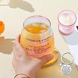 Yalucky Good Friend Iridescent Wine Glass Gift Set with Key Chain Box view 3