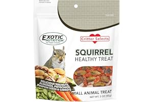 EXOTIC NUTRITION Squirrel Treat (3 oz.) - Healthy Natural Nut & Vegetable Treat - Walnuts, Almonds, Pistachios, Pumpkin Seeds, Dried Carrots - Flying Squirrels, Ground Squirrels, Tree Squirrels & Other Rodents